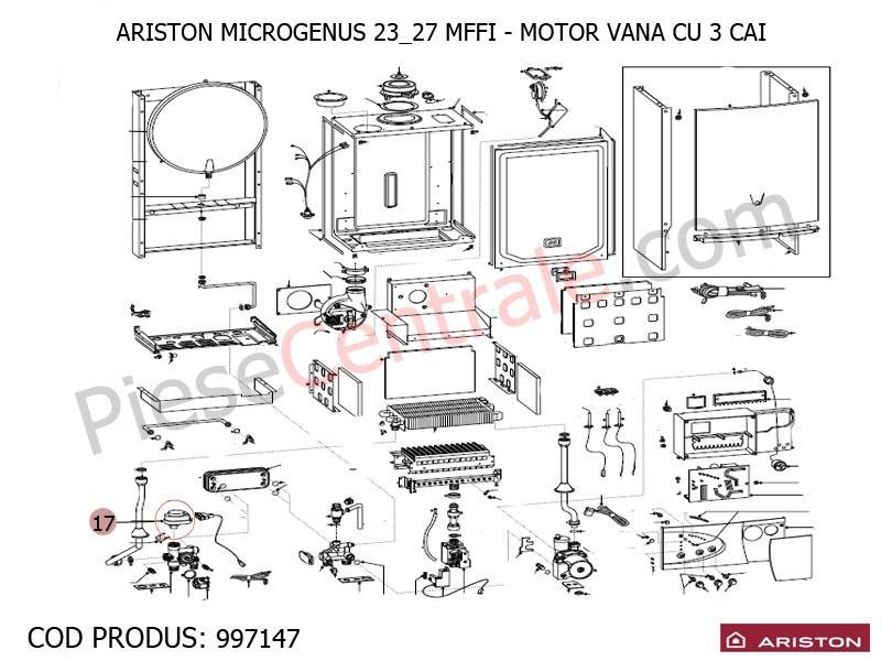 Poza Motor pentru vana cu 3 cai centrala termica Ariston MICROGENUS, UNO. Poza 9088