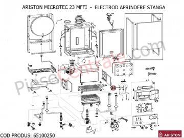 Poza Electrod aprindere stanga centrale termice Ariston MICROTEC SI MICROGENUS